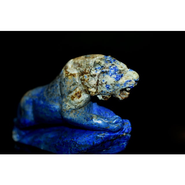 Lapis Lazuli Tiger Sculpture Natural Large Gemstone 9" Paperweight For Sale In Los Angeles - Image 6 of 10