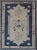 Blue and Cream Medallion Vintage Turkish Hand Knotted Oushak Rug With Tribal Geometric Design For Sale - Image 9 of 9