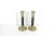 Width: 2.75 inches Height: 6 inches Depth: 2.75 inches Pair of vintage brass and black candle holders. Please take a close...