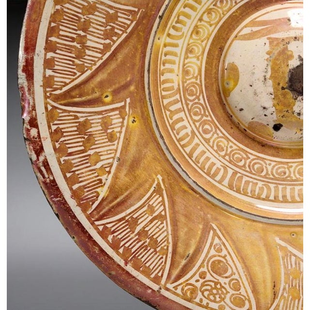 Spanish Hispano-Moresque Ceramic Charger, 16th Century Glazed Pottery For Sale - Image 3 of 8