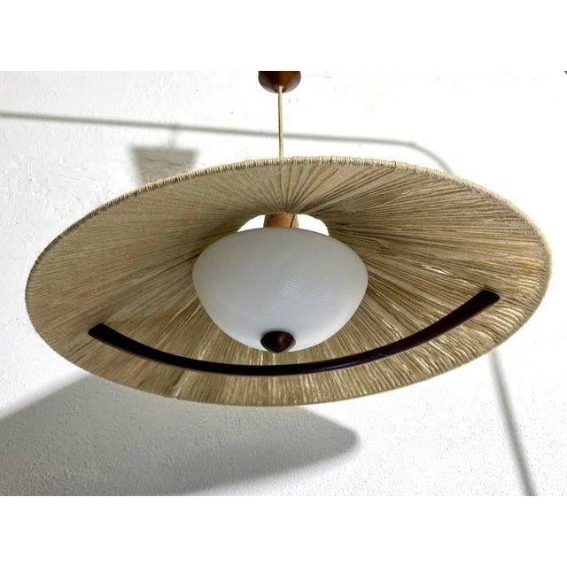 Acrylic Glass & Sisal Hanging Lamp from Temde, 1960s, in Very Good conditions. Designed 1960 to 1969 I have official proof...
