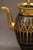 A Paris porcelain coffee pot with a cobalt blue ground and fine gold gilding, decorated with Gothic arches in the...