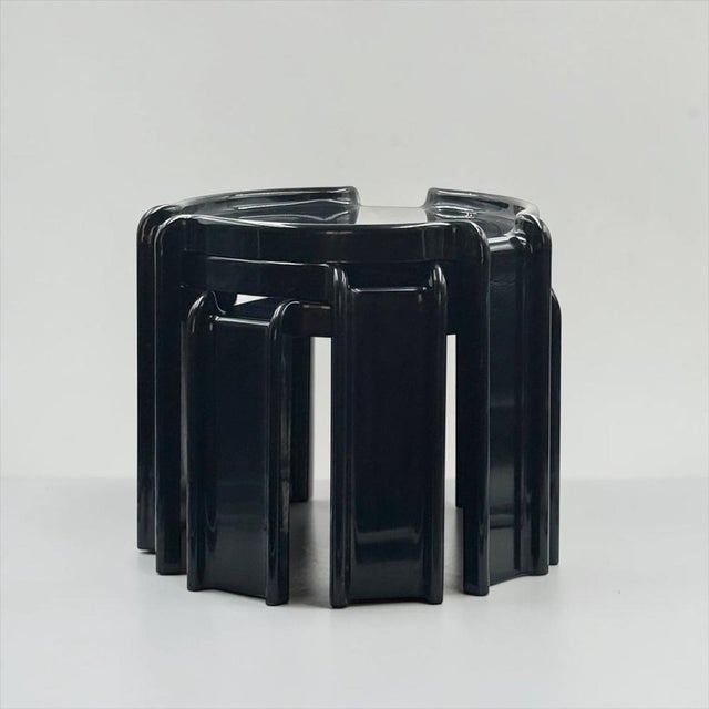 Black Black Nesting Tables by Giotto Stoppino for Kartell, Italy, 1960s, Set of 3 For Sale - Image 8 of 16