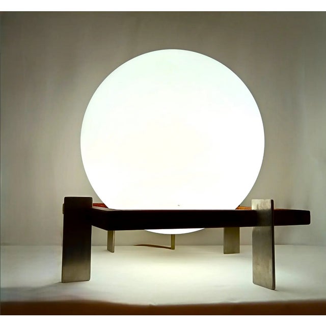 Large Mid-Century Modern Floor Lamp in Murano Opaline Glass, 1990s For Sale - Image 11 of 11