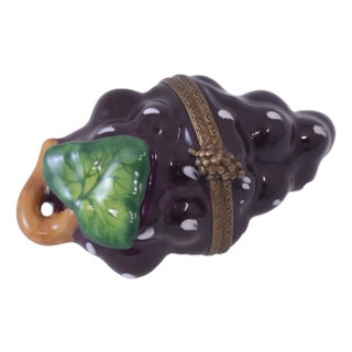 Limoges Purple Grape Cluster Trinket Box For Sale
