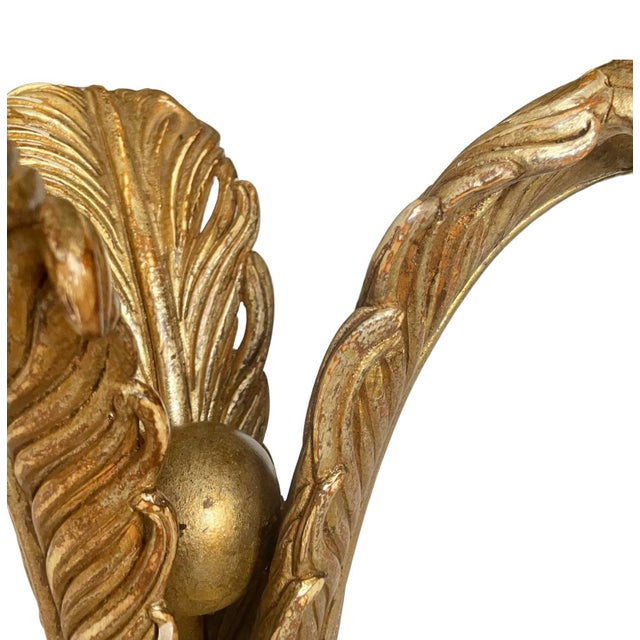 Mid 20th Century Italian Giltwood Side Table With Glass Top For Sale - Image 9 of 10