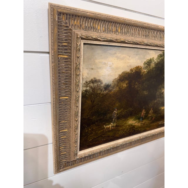 English 19th Century Oil on Canvas "In the Woodland Clearing" For Sale - Image 3 of 10