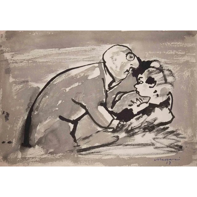 Watercolor drawing realized by Mino Maccari in 1958. Hand signed and dated lower right. Very good condition. This piece is...