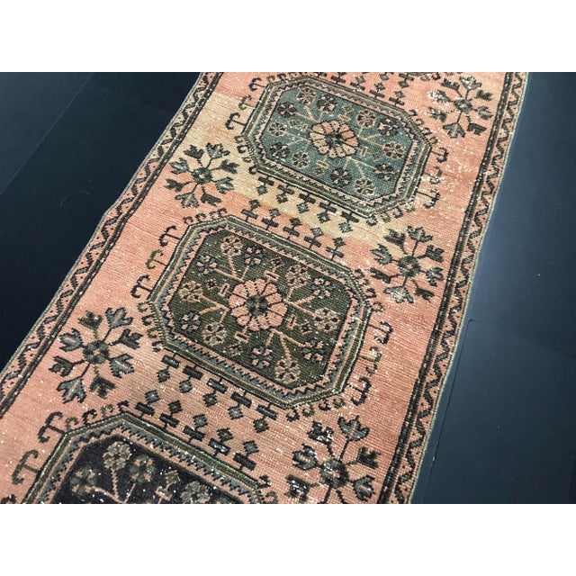 1970s Vintage Nomadic Turkish Faded Hand-Knotted Runner Rug - 3′1″ × 11′2″ For Sale - Image 9 of 11