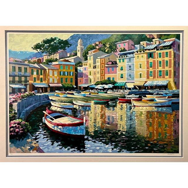 2007 'Portofino Harbor' Limited Edition Seriolithograph by Howard Behrens Signed Edition: 163/300 Aprox. dimensions:...