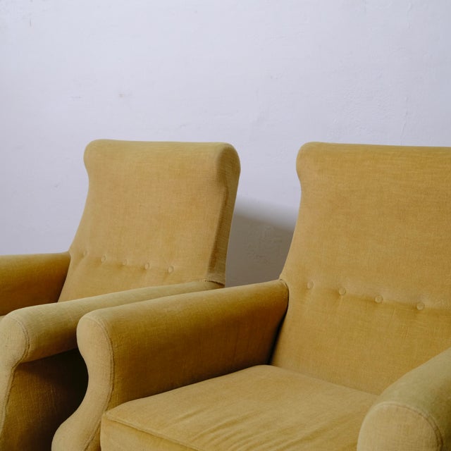 Yellow Vintage Italian Lounge Chairs, 1950s, Set of 2 For Sale - Image 8 of 18
