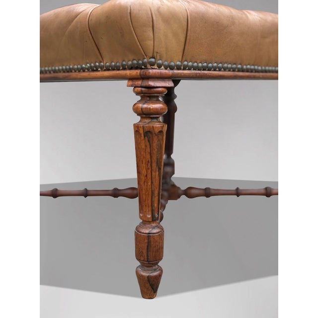 Regency Rosewood Leather Stool, 1825 For Sale - Image 6 of 10