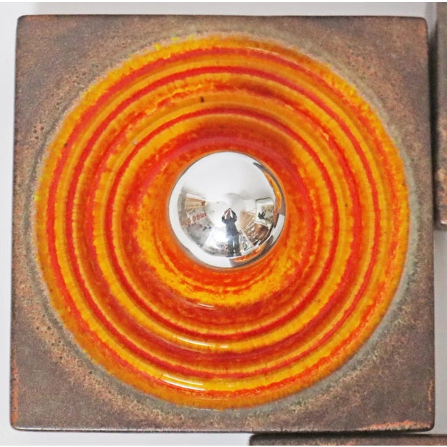 Fat Lava Wall Lights in Orange and Brown, Germany, 1970s, Set of 6 For Sale - Image 9 of 16