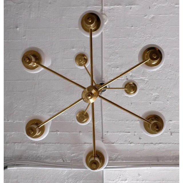 Swedish Brass Chandelier, 1950s For Sale - Image 11 of 13