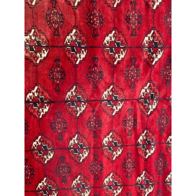 Large Mid Century Turkmen Bokhara Rug For Sale - Image 12 of 18