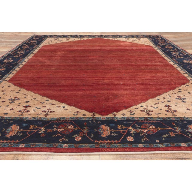 Red Late 20th Century Vintage Persian Gabbeh Rug, 08'06 X 11'03 For Sale - Image 8 of 10