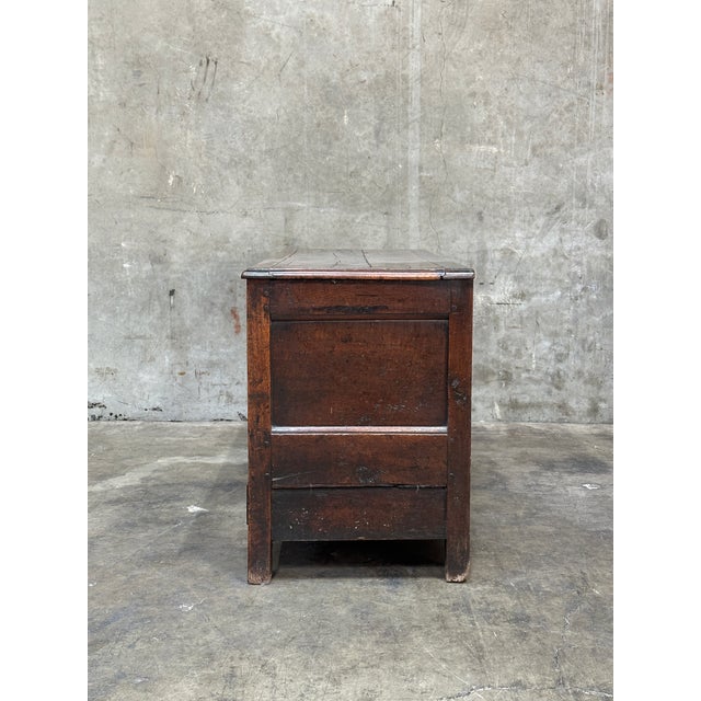 18th C English Oak Mule Chest George III Blanket Chest Paneled 54.5” For Sale - Image 14 of 18