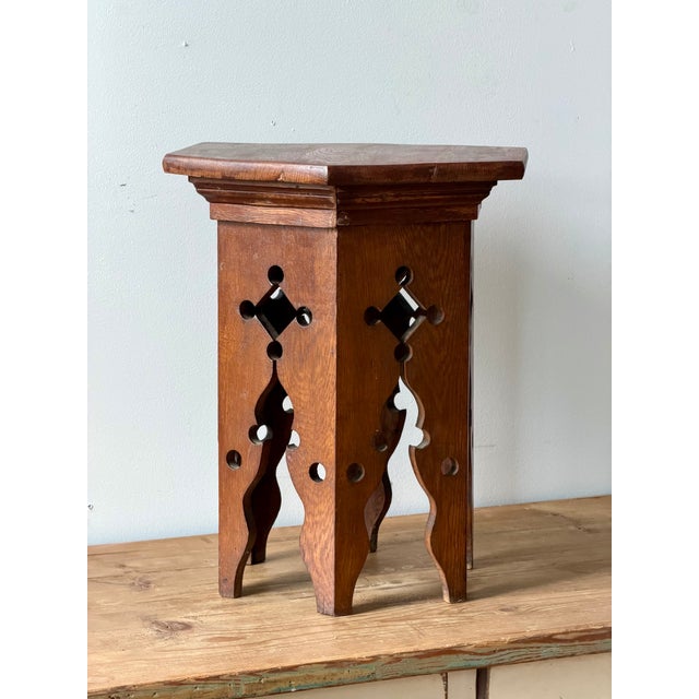 Arts & Crafts Oak Hexagonal Occasional Table For Sale - Image 9 of 9