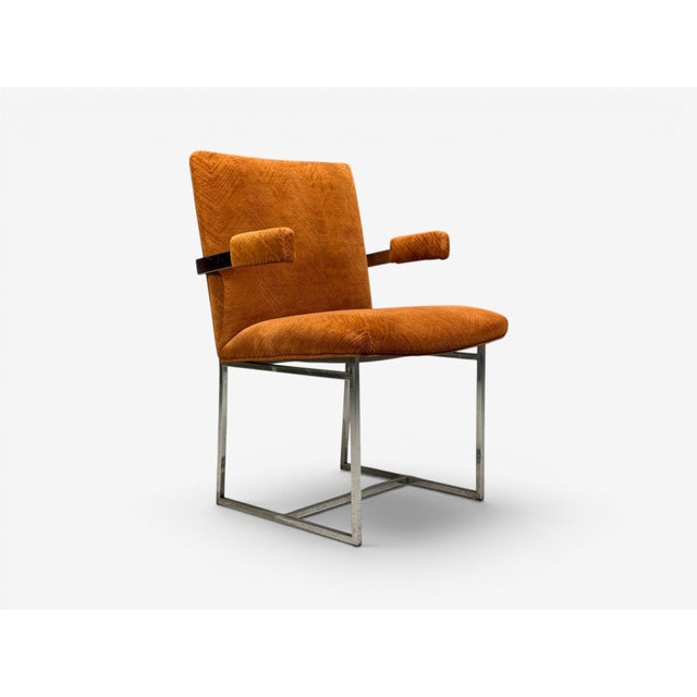 Milo Baughman, Six Dining Chairs, Chrome, Fabric, Usa, 1970s For Sale In New York - Image 6 of 11