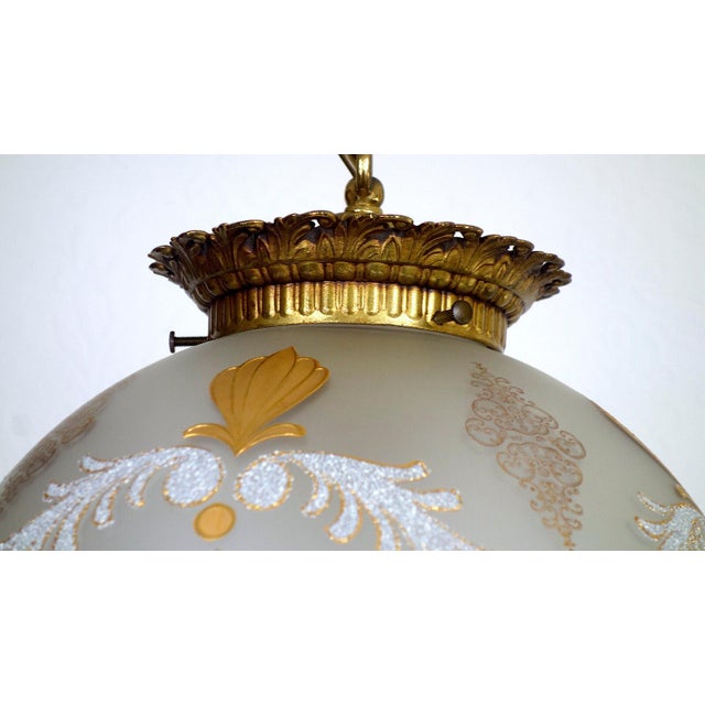 Brass and Glass Hollampe Chandelier from Unbekannt, 1960s For Sale - Image 4 of 14