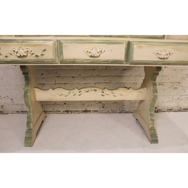 Mid 20th Century Antique Style Hand-Painted Desk With Dragonfly and Ivy Motifs For Sale - Image 16 of 16