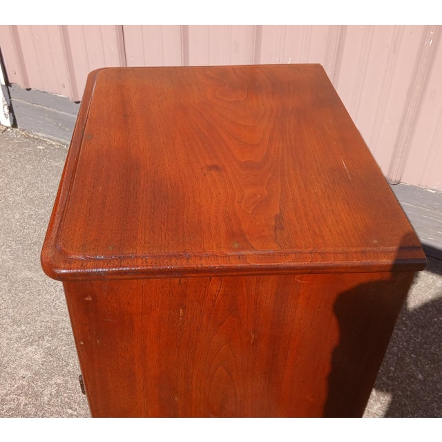 Wood Antique Walnut One Door Wash Stand Commode With Drawer 1870s For Sale - Image 7 of 12