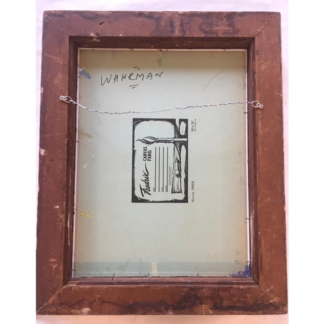 Vintage Modernist Painting Girl With Baloon For Sale - Image 4 of 5