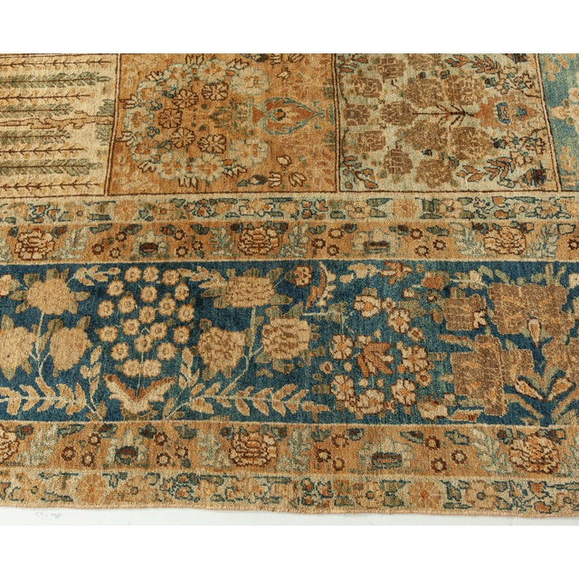 Late 19th Century 19th Century Persian Tabriz Botanic Handwoven Wool Rug For Sale - Image 5 of 8