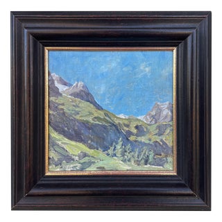 Mountain Landscape, 1950s, Oil Painting, Framed For Sale