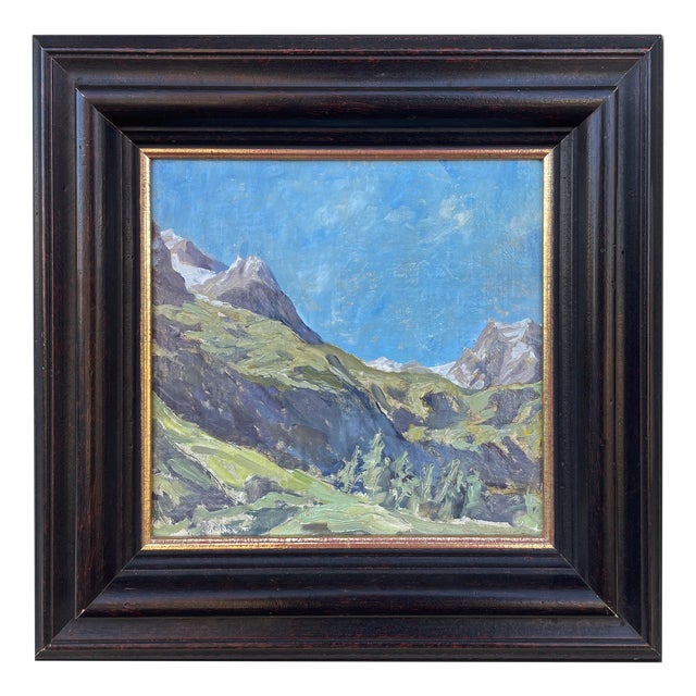 Mountain Landscape, 1950s, Oil Painting, Framed For Sale