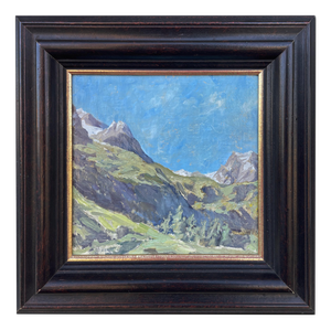 Mountain Landscape, 1950s, Oil Painting, Framed