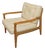 Mid-Century Modern Easy Armchair in Off-White Upholstery and Light Wood, 1960s For Sale