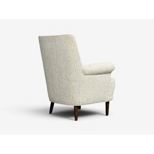 Carl Malmsten, Lounge Chairs, Grey Fabric, Wood, Sweden, 1950s For Sale - Image 10 of 11