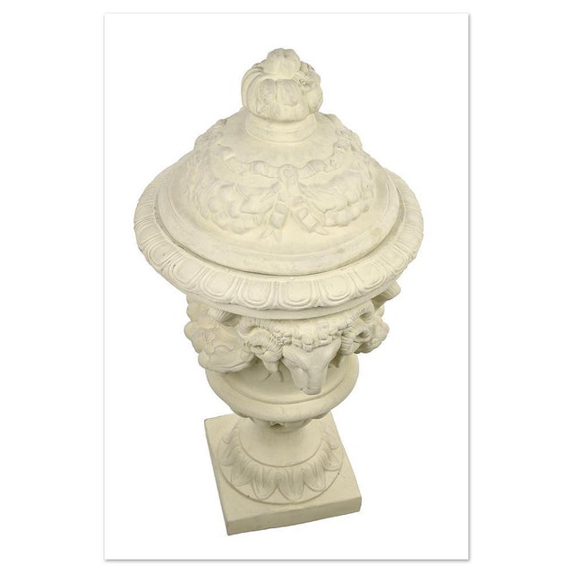 Decorative Urn in White Terracotta For Sale - Image 3 of 9