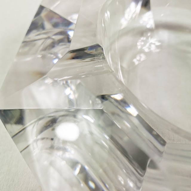 Large Vintage Crystal Ashtray from Val Saint Lambert, 1960s For Sale - Image 6 of 10