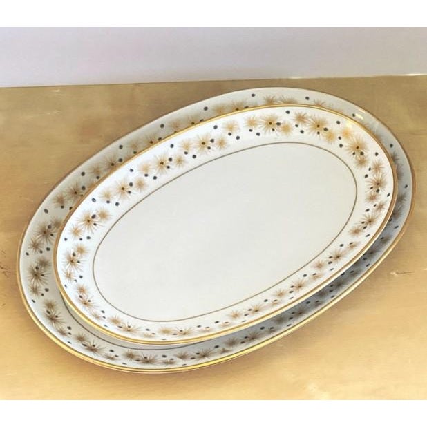 Set of two matched vintage Edelstein Bavaria / Edelstein Porzellanfabrik (Germany) oval serving platters in the difficult...