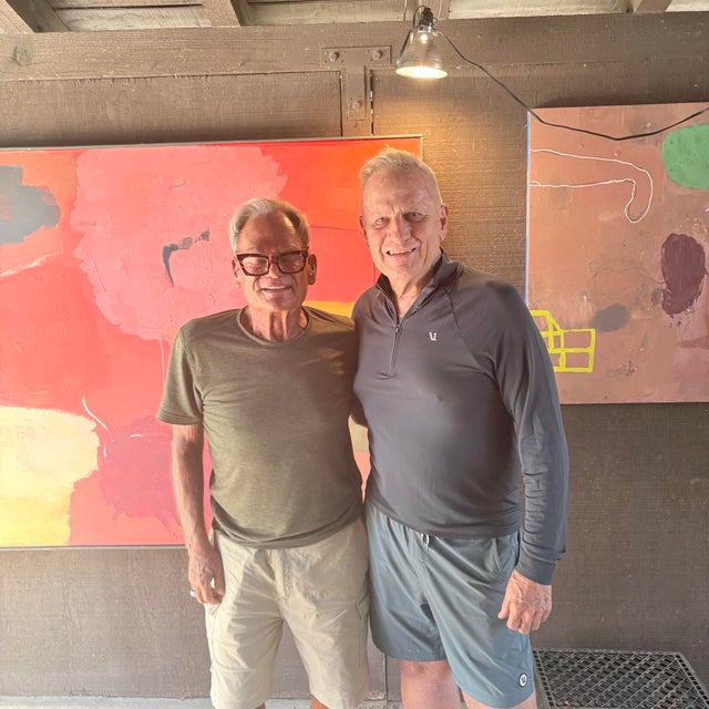 Wood Large Abstract Painting in Reds by Artist John Luckett, 48” X 60” For Sale - Image 7 of 8