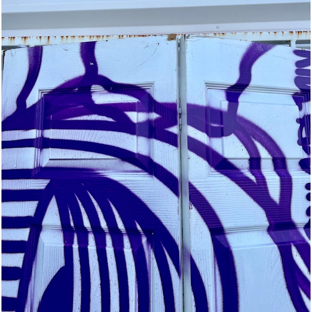 Ahol Sniffs Glue, Miami Graffiti Legend Ahol Sniffs Glue Large Spray Painting on Doors Sculpture, 2023 For Sale - Image 4 of 16