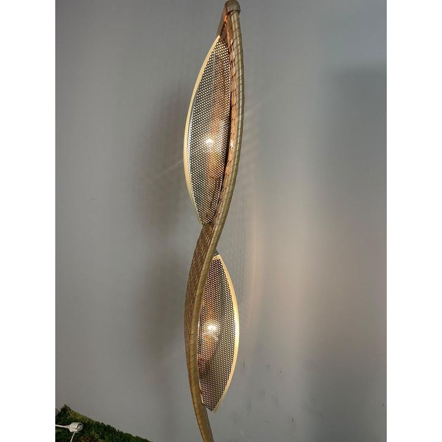Mid-Century Modern Italian Sculptural Woven Cane Floor Lamp, 1980s For Sale - Image 3 of 13