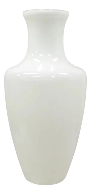 Late 20th Century Modern Large White Cased Blown Glass 30" Urn Form Floor Flower Vase Vessel