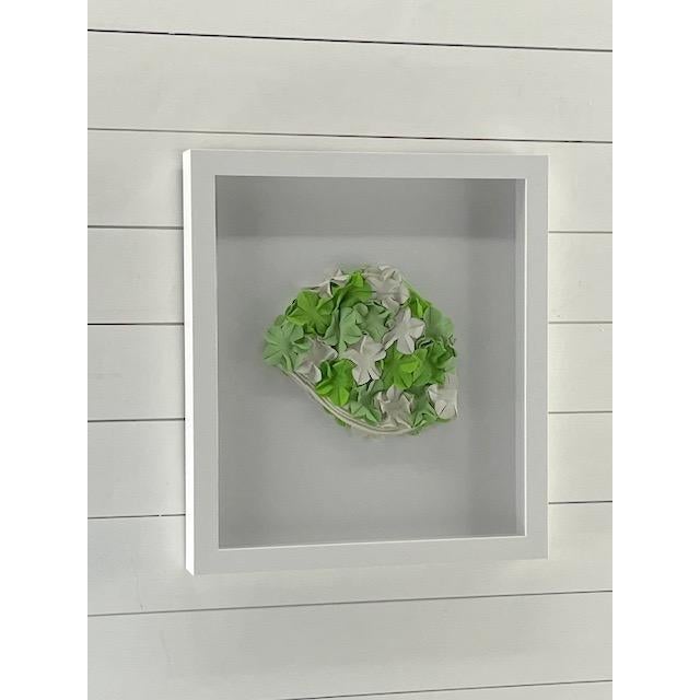 Contemporary Framed Green & White Swim Cap Coastal Wall Decor For Sale - Image 3 of 5