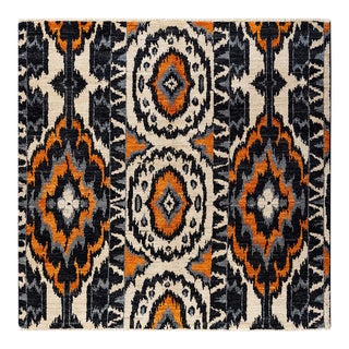Modern Hand Knotted Area Rug, Ivory - 5' 0" x 5' 4" For Sale