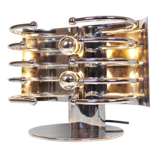 Vintage Italian Chrome Table Lamp, 1970s For Sale