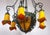 French Wrought Iron Glass Chandelier, 1990s For Sale - Image 11 of 15