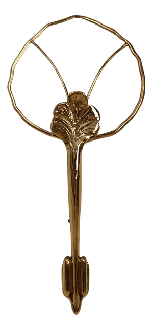 Large Italian Floral Sculptural Brass Wall Sconce, 1970s