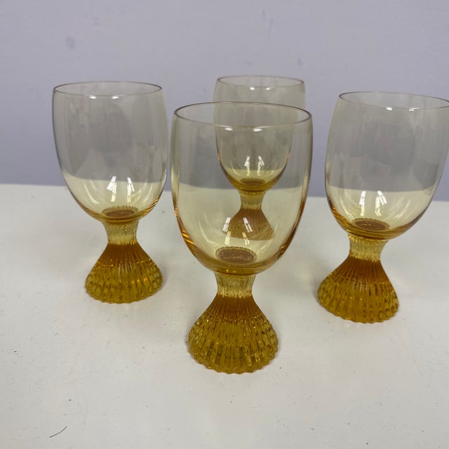 Lenox Vintage 1970s Tempo Buttercup Yellow Glasses, Set of Four For Sale - Image 11 of 12