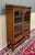 Antique English Bookcase Cabinet Double Door Leaded Wavy Glass Oak c.1930s For Sale - Image 13 of 18