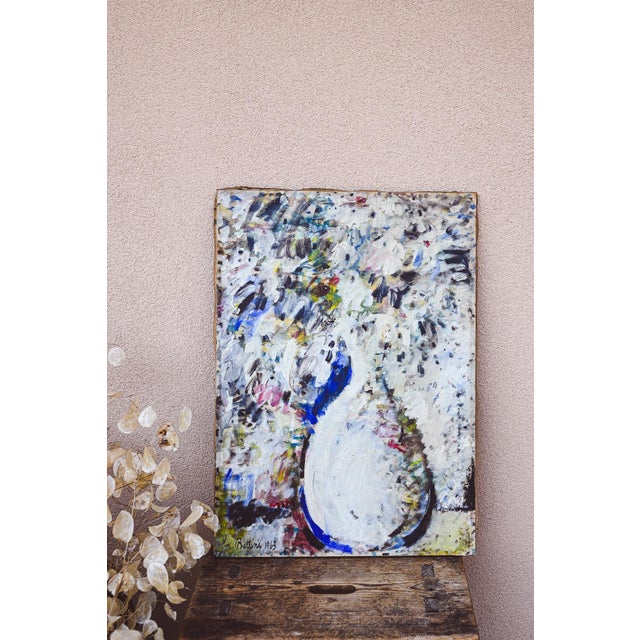 Mid-Century Modern Emanuele Bettini, Vase of Flowers, 1963, Oil on Canvas For Sale - Image 3 of 9