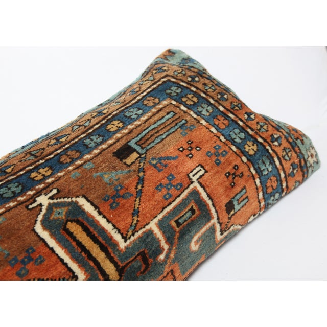 Antique Caucasian Tribal Rug Pillow – Handwoven 16" X 37" For Sale In Tampa - Image 6 of 9