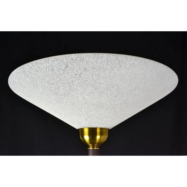 Koch & Lowy Tall Burgundy Iron Torchiere Floor Lamp For Sale - Image 4 of 10